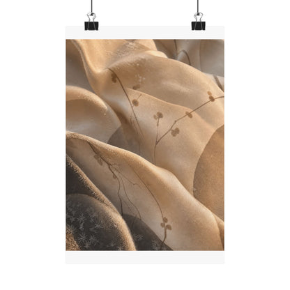 Silk Drape Winter Wall Art Print | Japandi Cozy Design