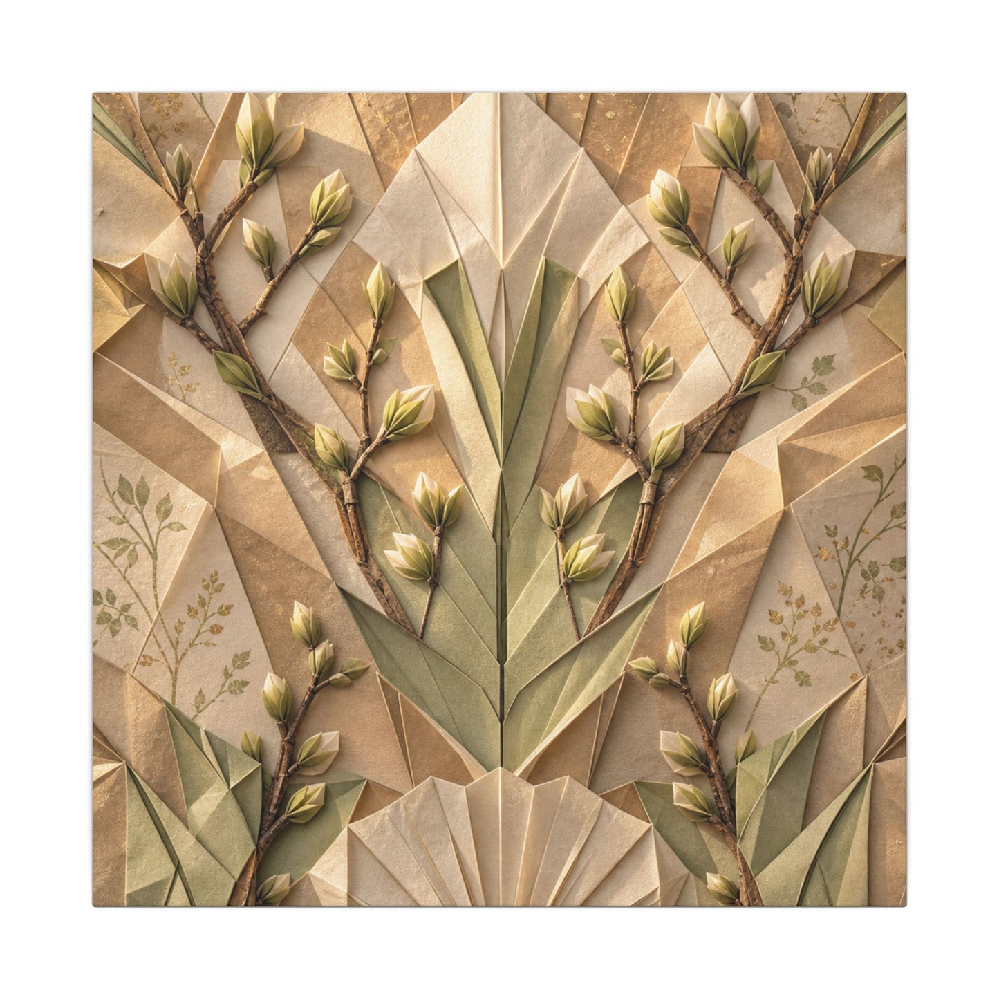 Kanso Paper Fold Canvas Art - Japandi Japanese Pattern