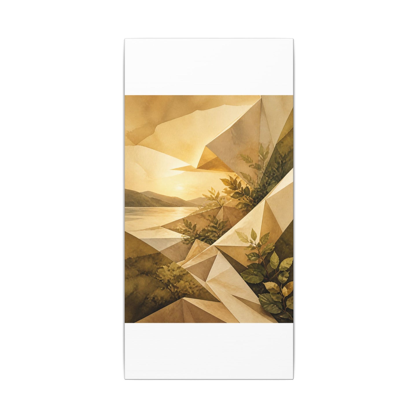 Golden Hour Paper Fold Canvas Art - Japandi Ma