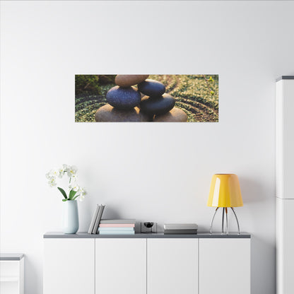 Zen River Stones in Golden Hour | Karesansui Canvas Art