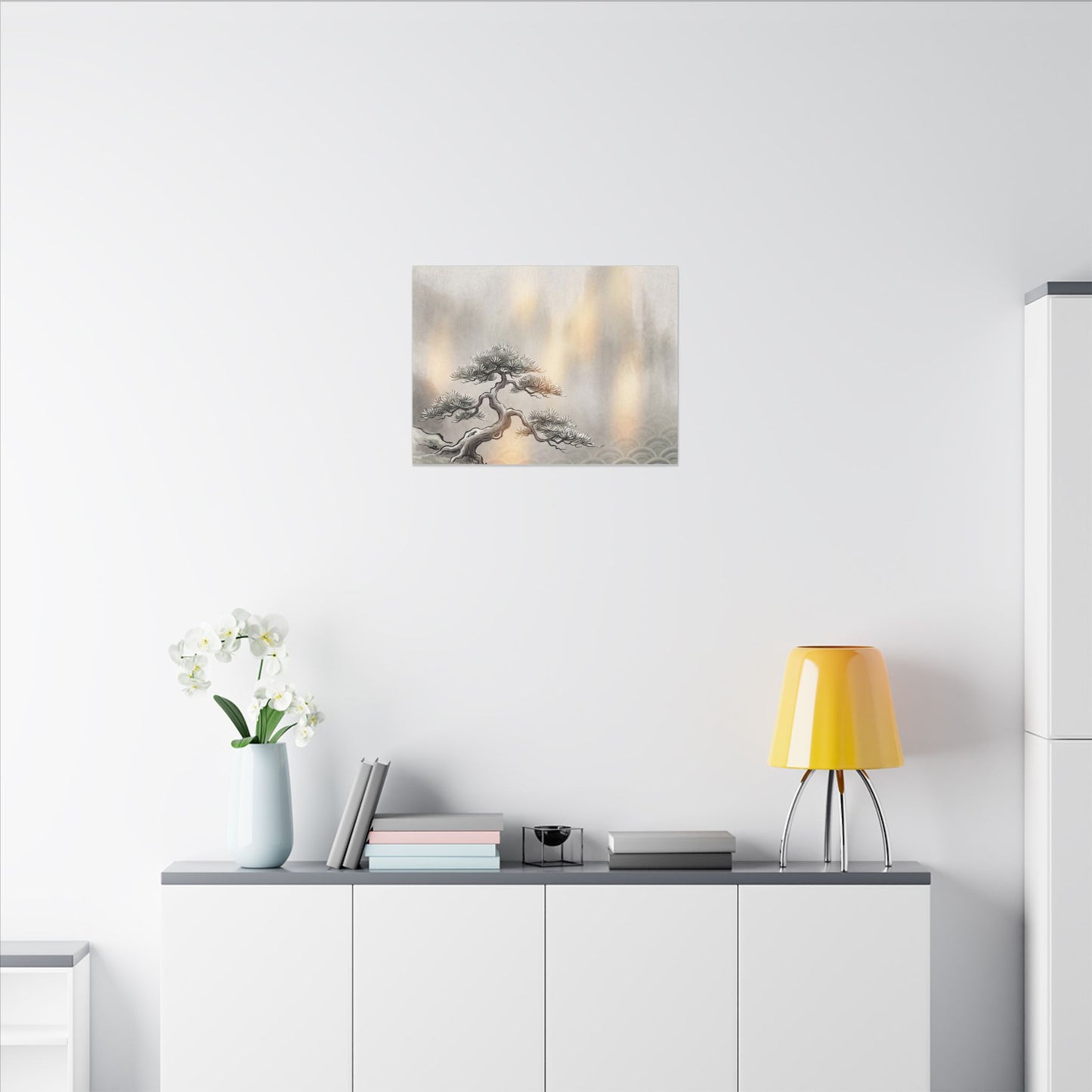 Pine Tree Canvas Art | Winter Japandi Japanese Pattern Art