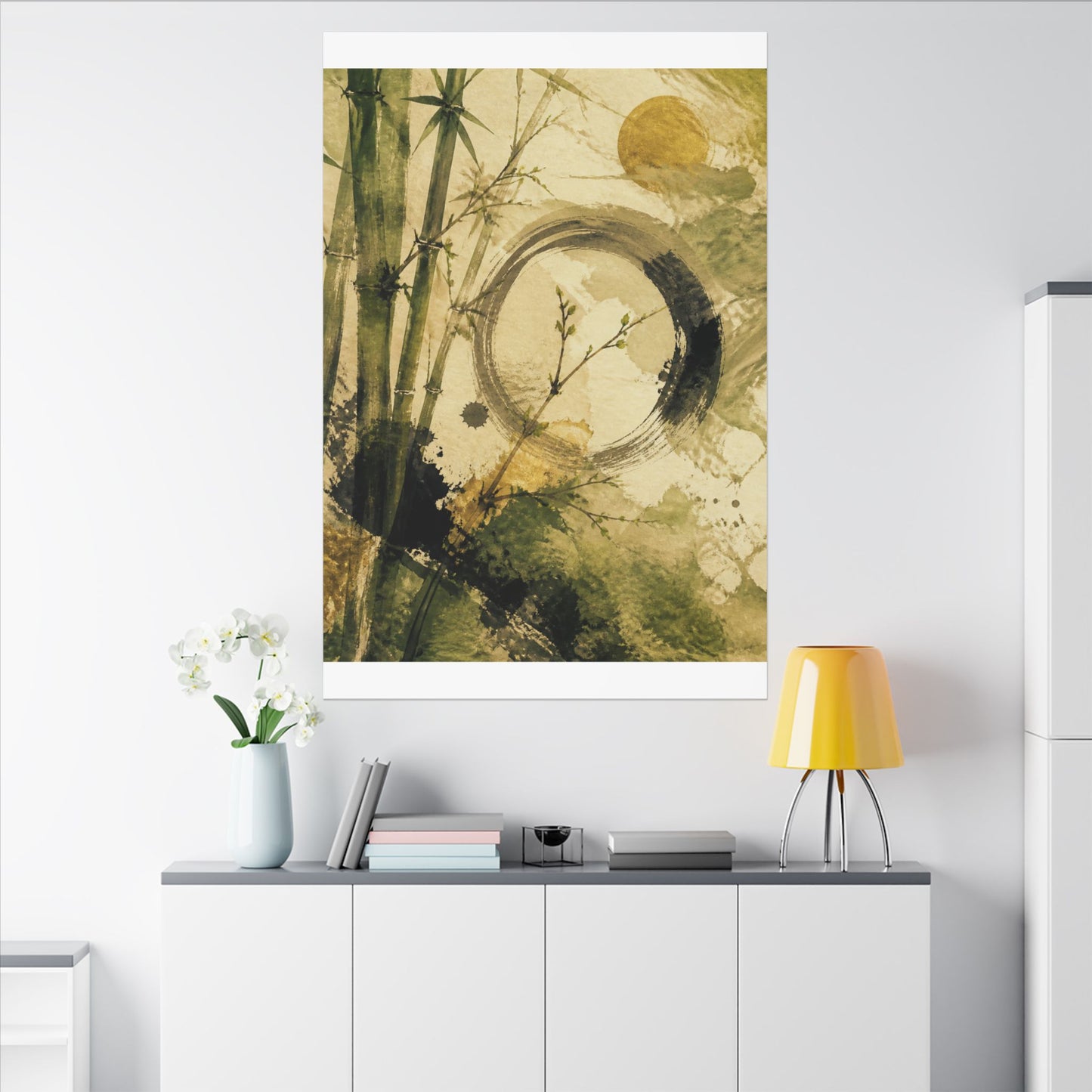 Ink Brushstroke Sumi E Canvas Art | Calm Zen Art