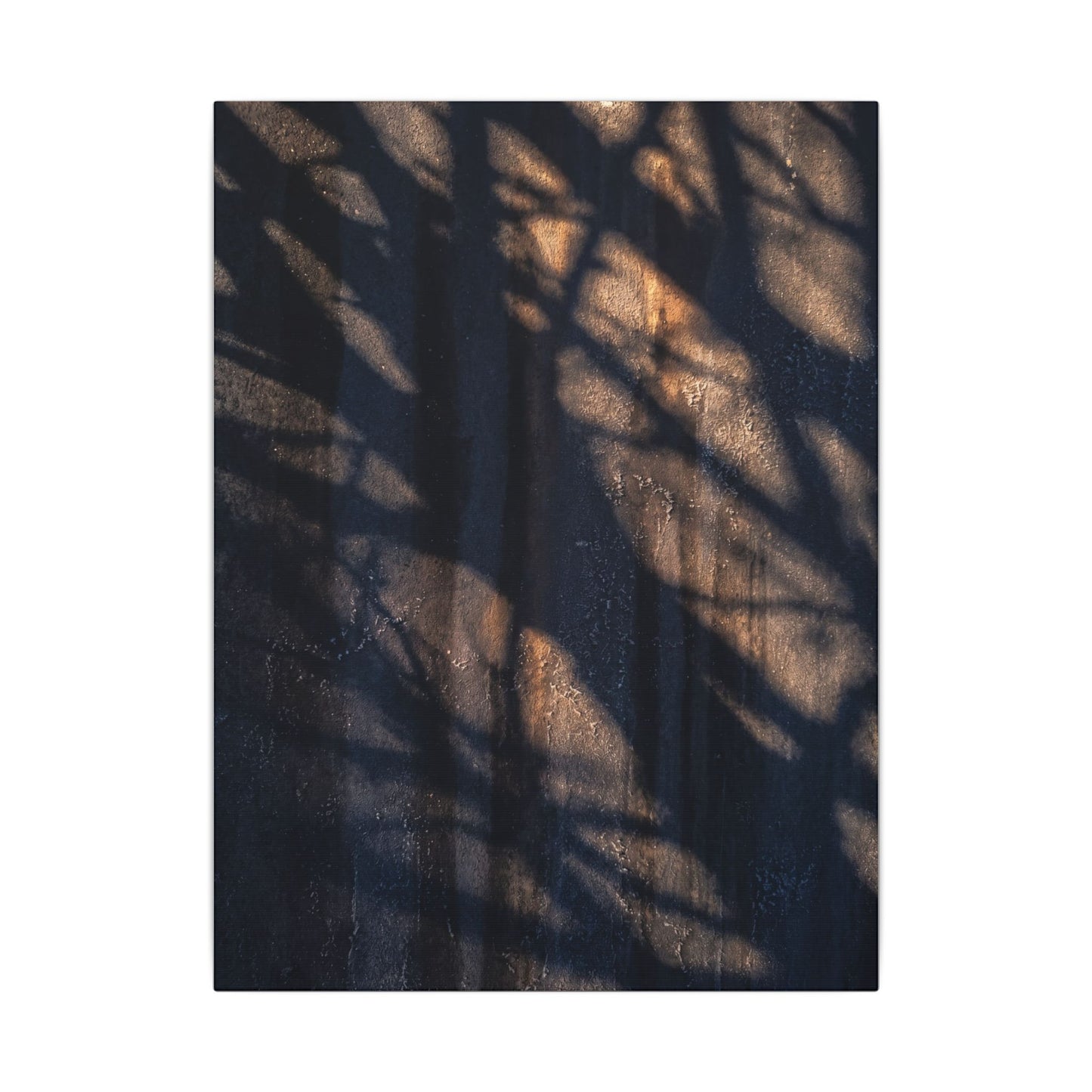 Dark Japandi Shadow Play in Golden Hour | Shadow Zen Canvas Art