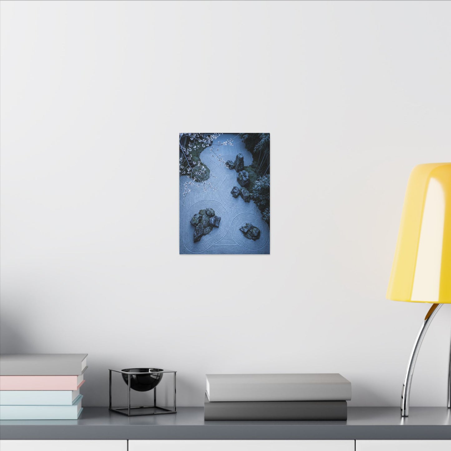 Contemplative Cherry Blossom Canvas Art - Karesansui Zen