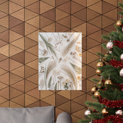 Cozy Dried Flowers Wall Art Print - Japanese Pattern Japandi