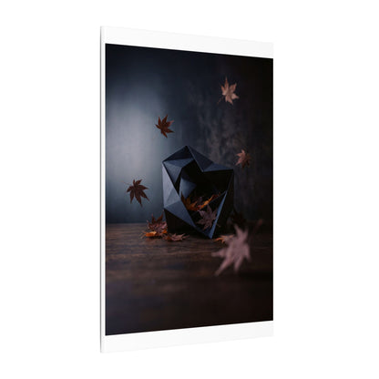 Dark Japandi Paper Fold in Dawn | Shadow Zen Canvas Art