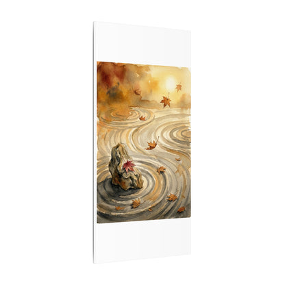Autumn Rock Garden Watercolor Canvas Art | Neutral Decor