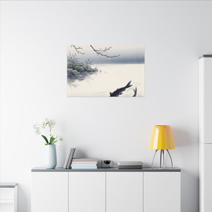 Ma Koi Pond Canvas Art - Zen Ukiyo E Inspired