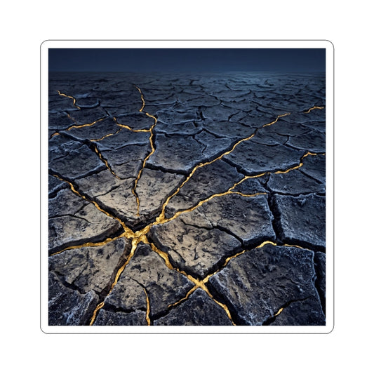 Ma Cracked Earth Sticker - Kintsugi Broken Beauty
