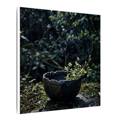 Dappled Ceramic Bowl Canvas Art - Dark Japandi Datsuzoku