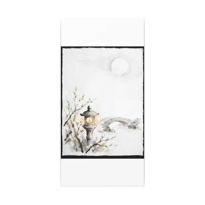 Moonlit Garden Spring Canvas Art | Zen Contemplative Design