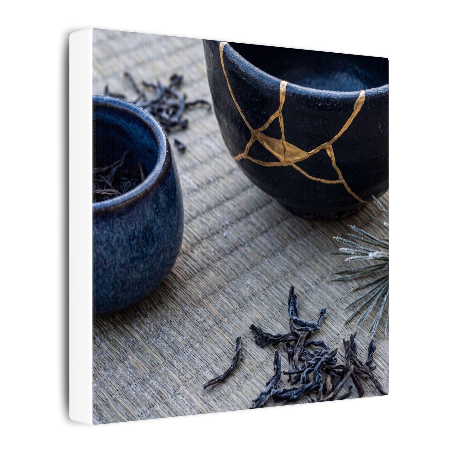 Kintsugi Tea Ceremony in Overcast | Gold Vein Canvas Art