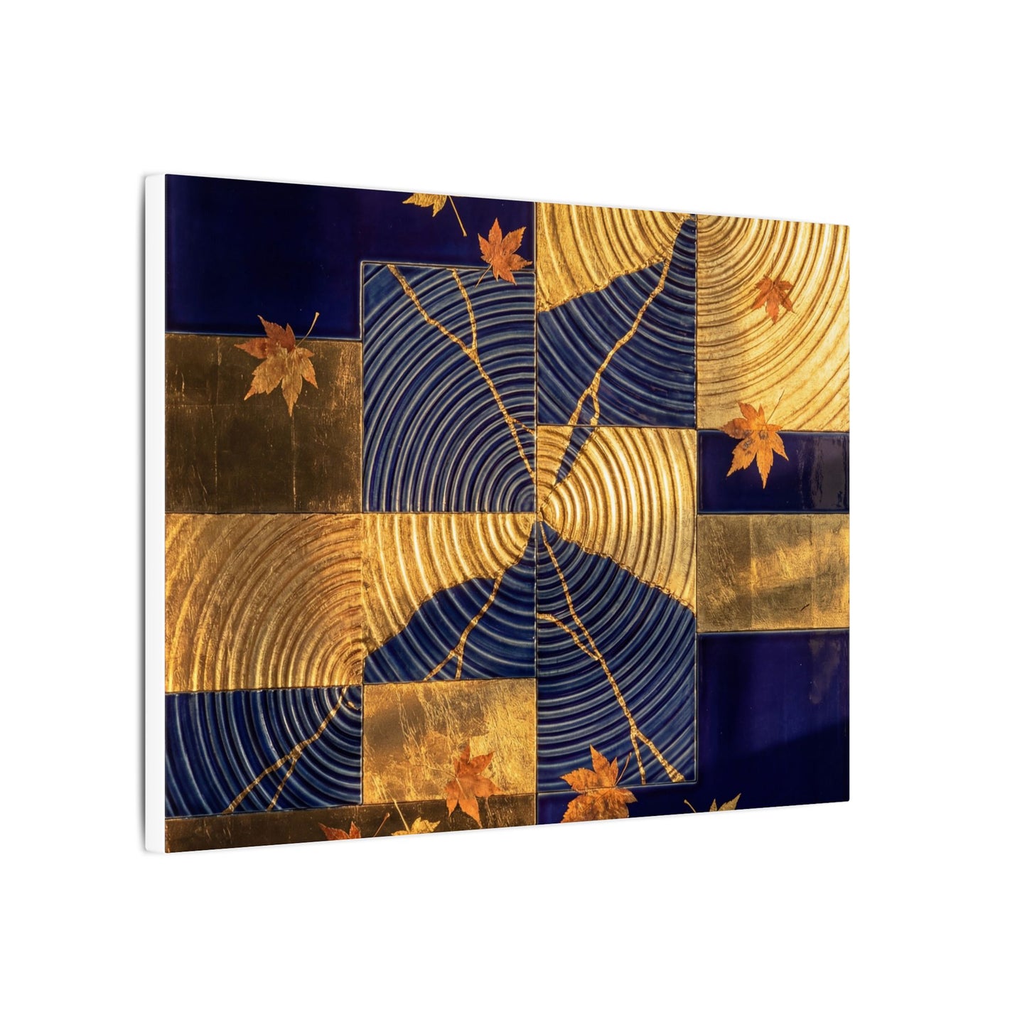 Autumn Water Ripple Crackle Gold Canvas Art | Artful Decor
