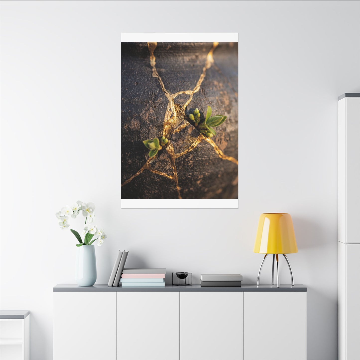 Rust Patina Gold Repair Canvas Art | Resilient Kintsugi Art
