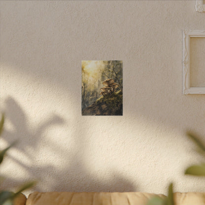 Wild Mushrooms Canvas Art | Spring Japandi Watercolor Art