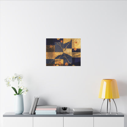 Autumn Water Ripple Crackle Gold Canvas Art | Artful Decor