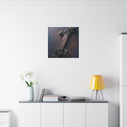 Spring Rock Garden Moody Minimal Canvas Art | Atmospheric Decor