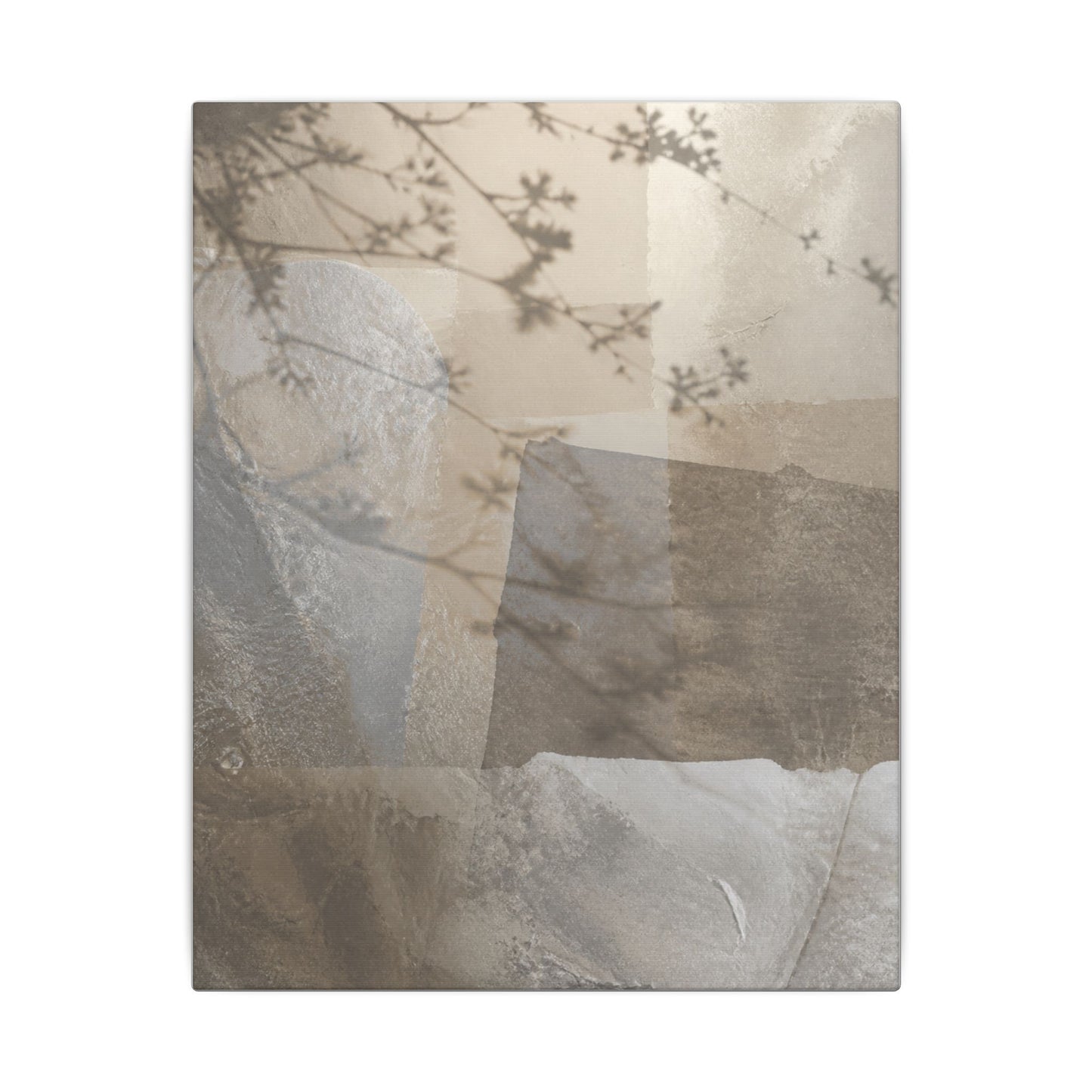 Neutral Shadow Play Canvas Art - Texture Japandi