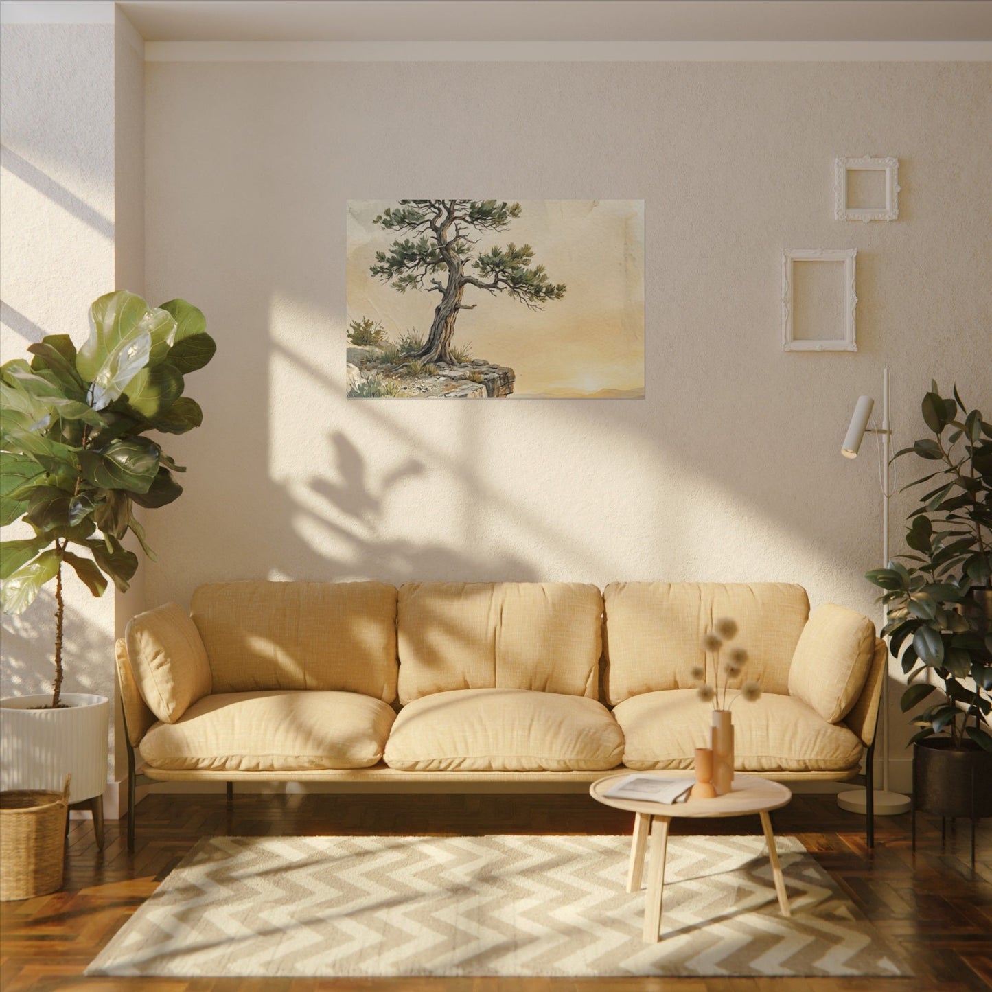 Pine Tree Canvas Art | Summer Japandi Texture Art