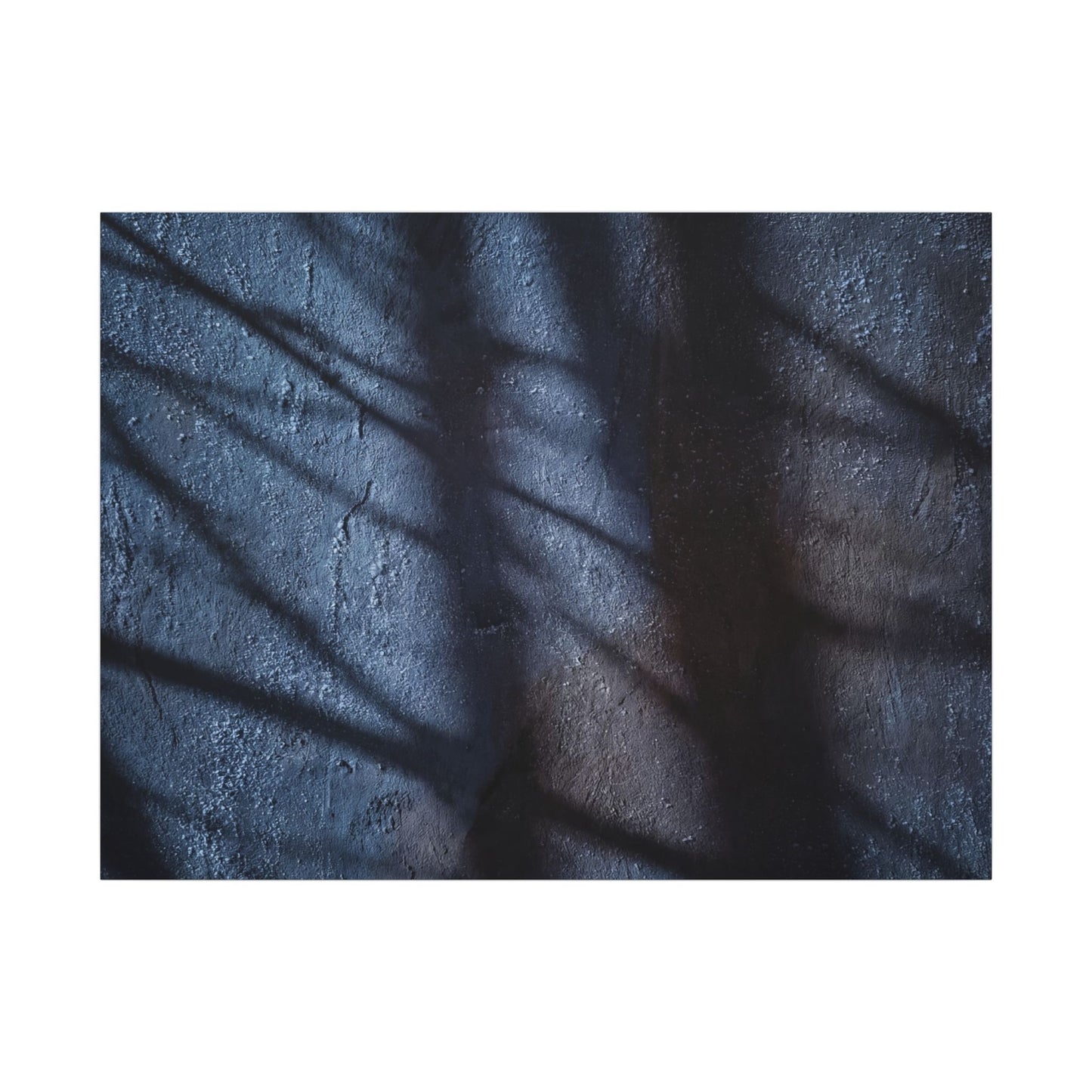 Dark Japandi Shadow Play in Moonlight | Moody Minimal Canvas Art Art Print