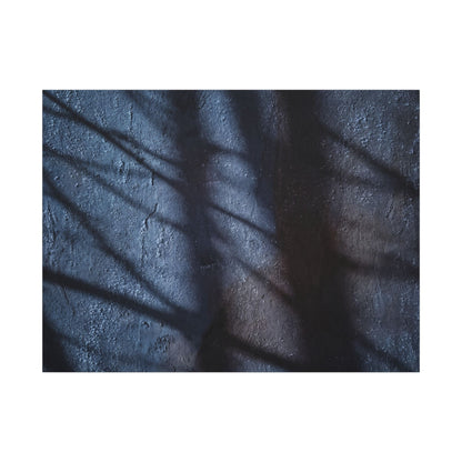 Dark Japandi Shadow Play in Moonlight | Moody Minimal Canvas Art Art Print