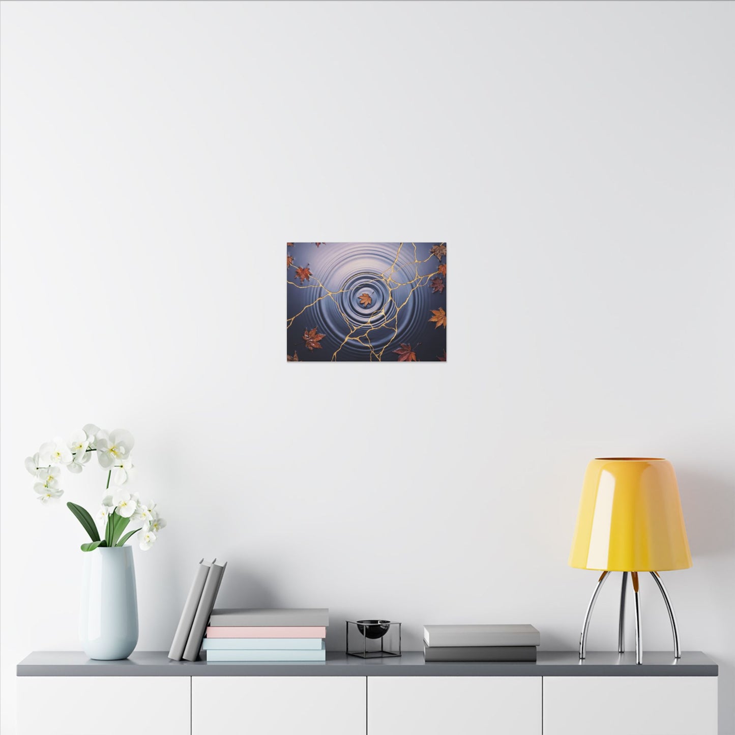 Kintsugi Water Ripple in Dawn | Gold Vein Canvas Art