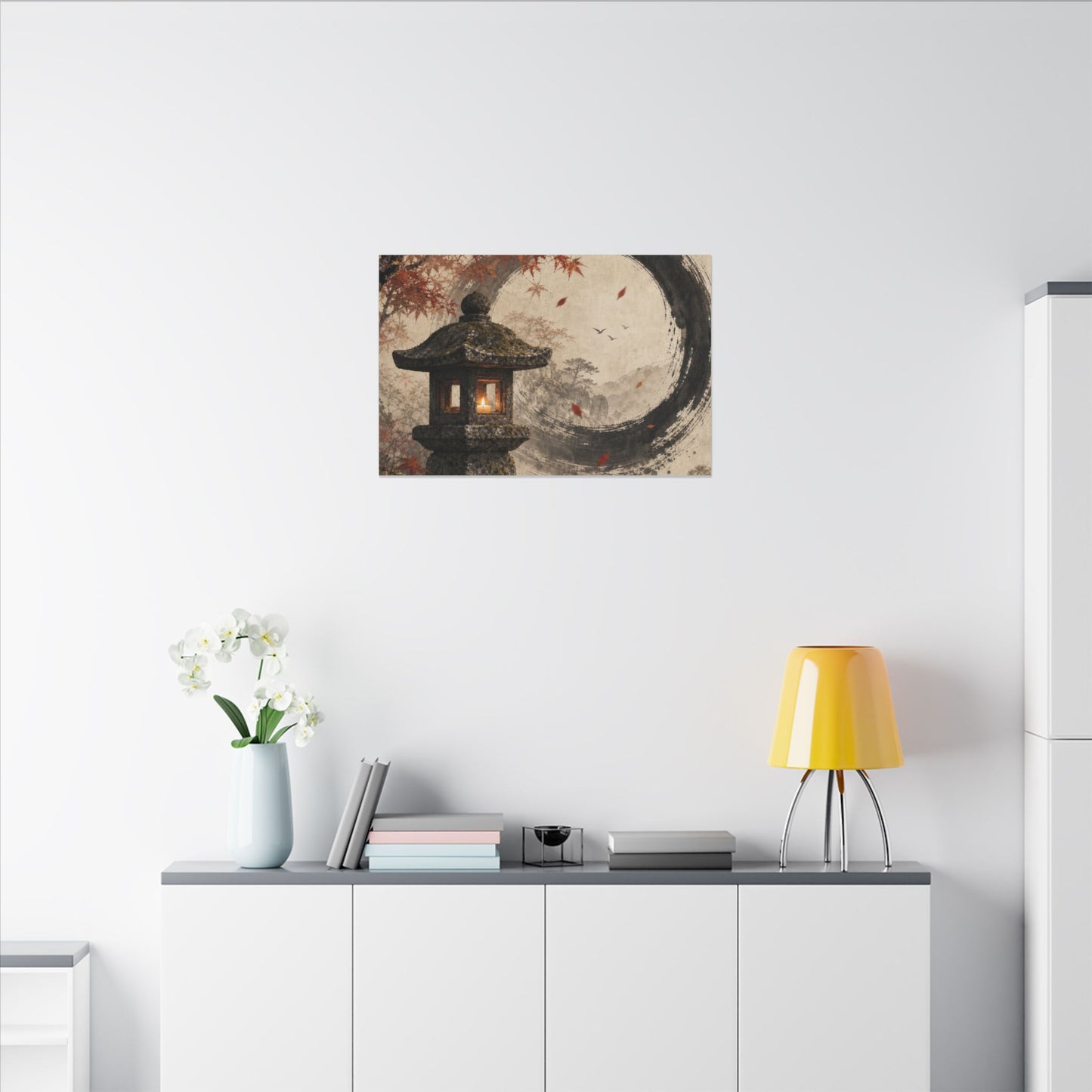 Ma Stone Lantern Canvas Art - Zen Enso