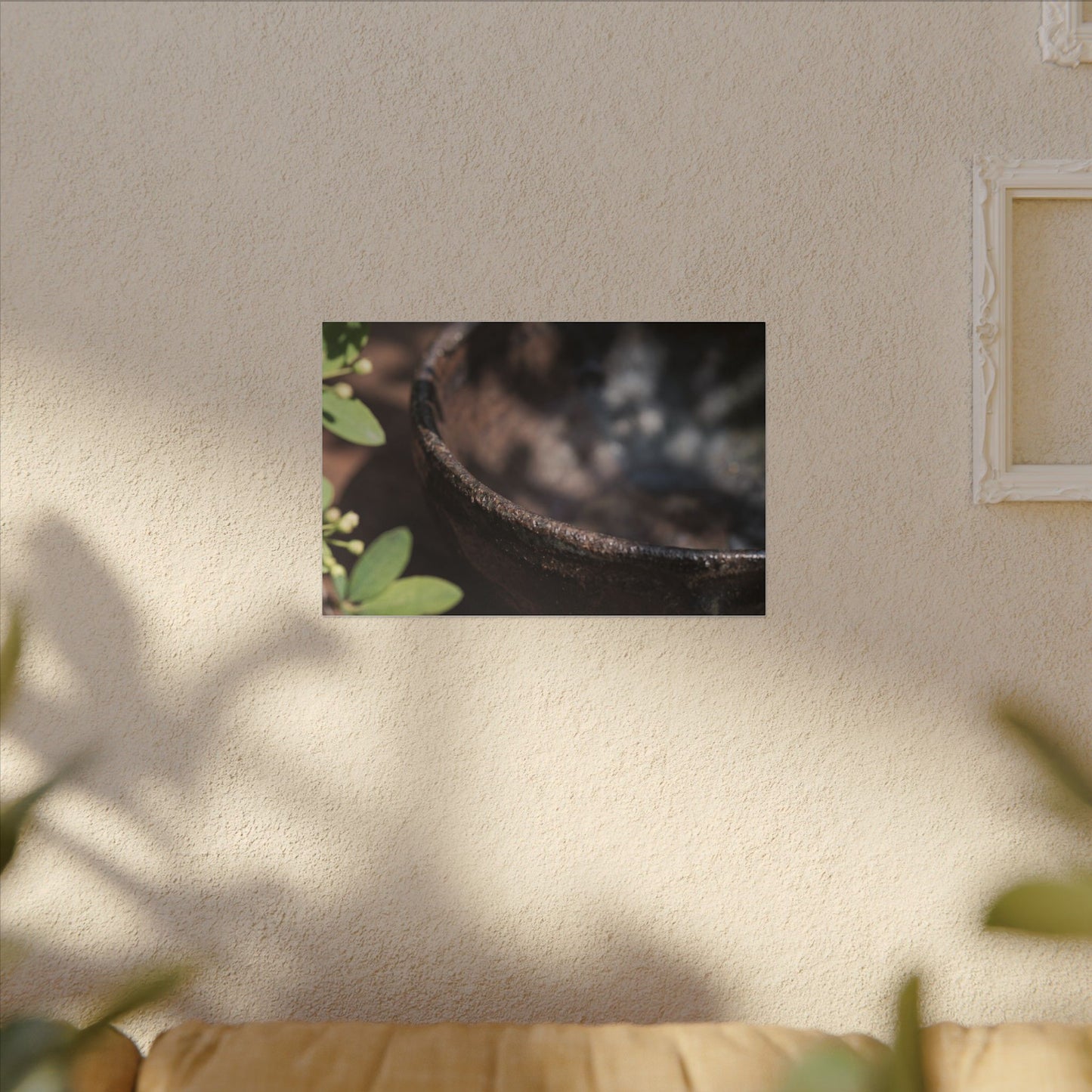 Ceramic Bowl Shadow Zen Canvas Art | Moody Dark Japandi Art