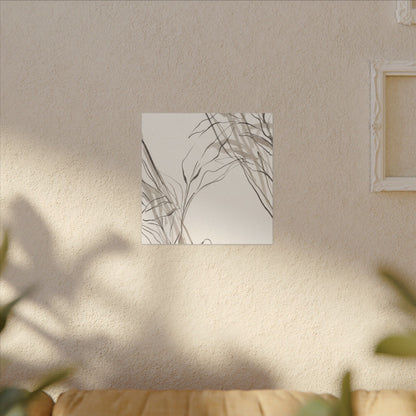 Neutral Shoji Screen Canvas Art - Minimal Line Japandi