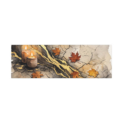 Cracked Earth Autumn Canvas Art | Japandi Warm Design