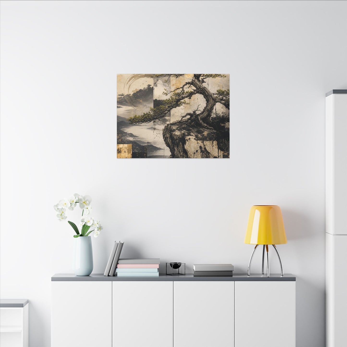 Golden Hour Pine Tree Canvas Art - Japandi Datsuzoku