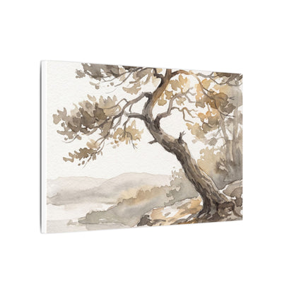 Pine Tree Watercolor Canvas Art | Elegant Japandi Art