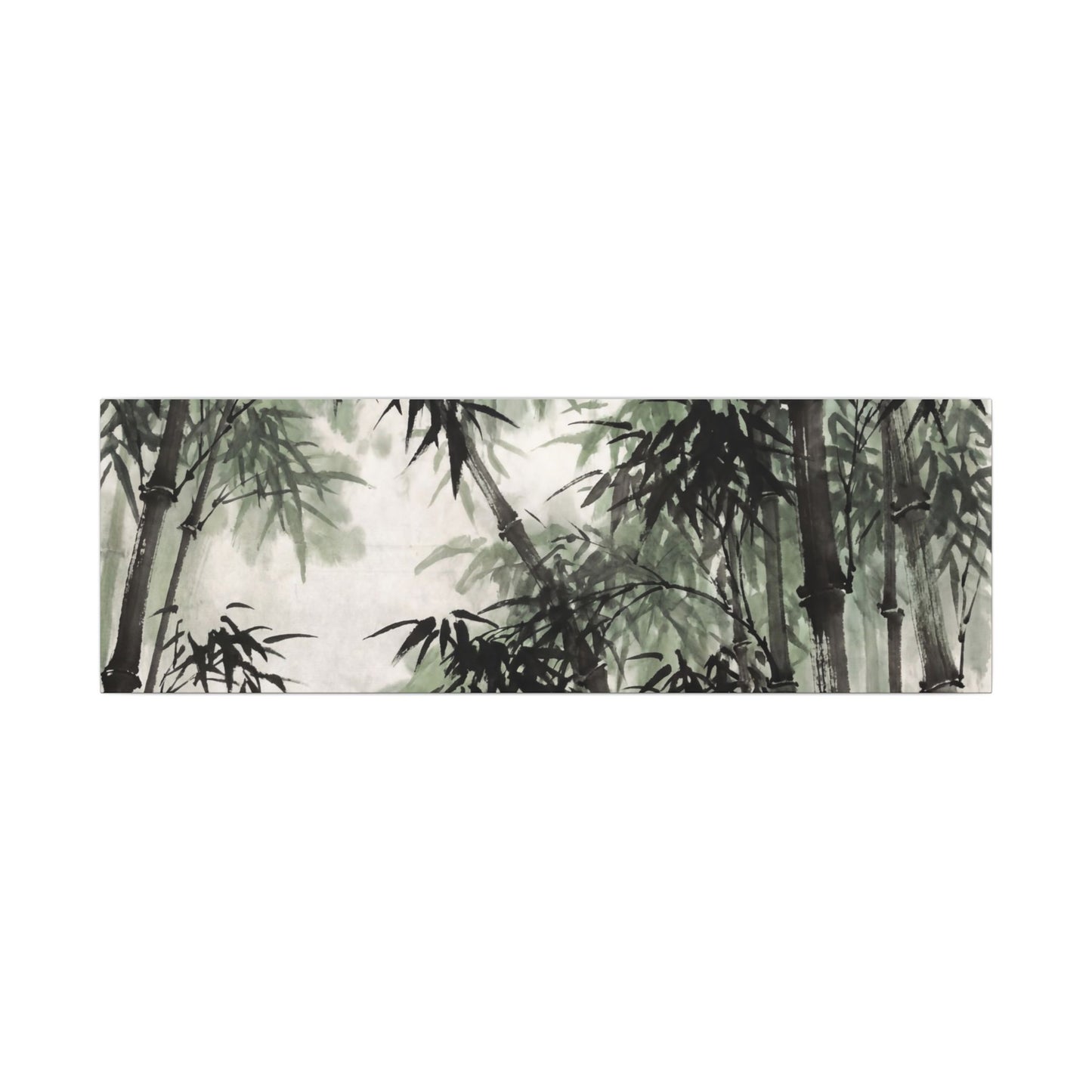 Zen Bamboo Grove in Overcast | Sumi E Canvas Art