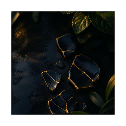 Broken Pottery Wall Art Print | Summer Dark Japandi Moody Minimal Art