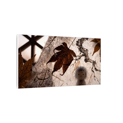 Shoji Screen Autumn Canvas Art | Dark Japandi Atmospheric Design