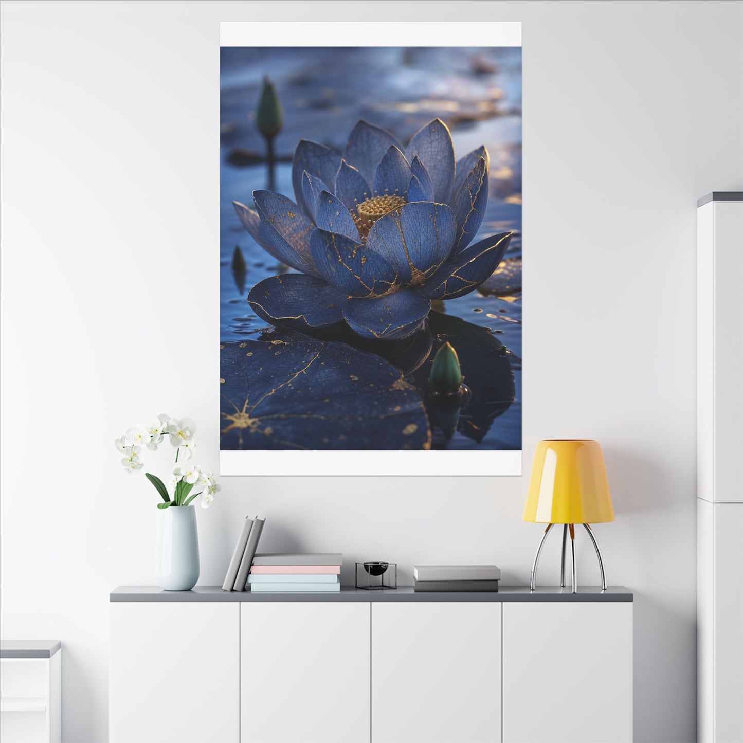 Kintsugi Lotus Flower in Dawn | Broken Beauty Canvas Art