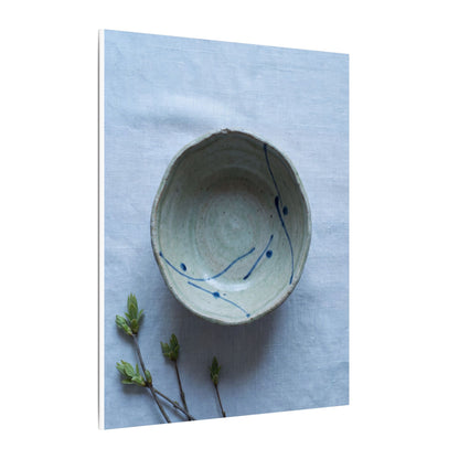 Spring Ceramic Bowl Minimal Line Canvas Art | Warm Decor