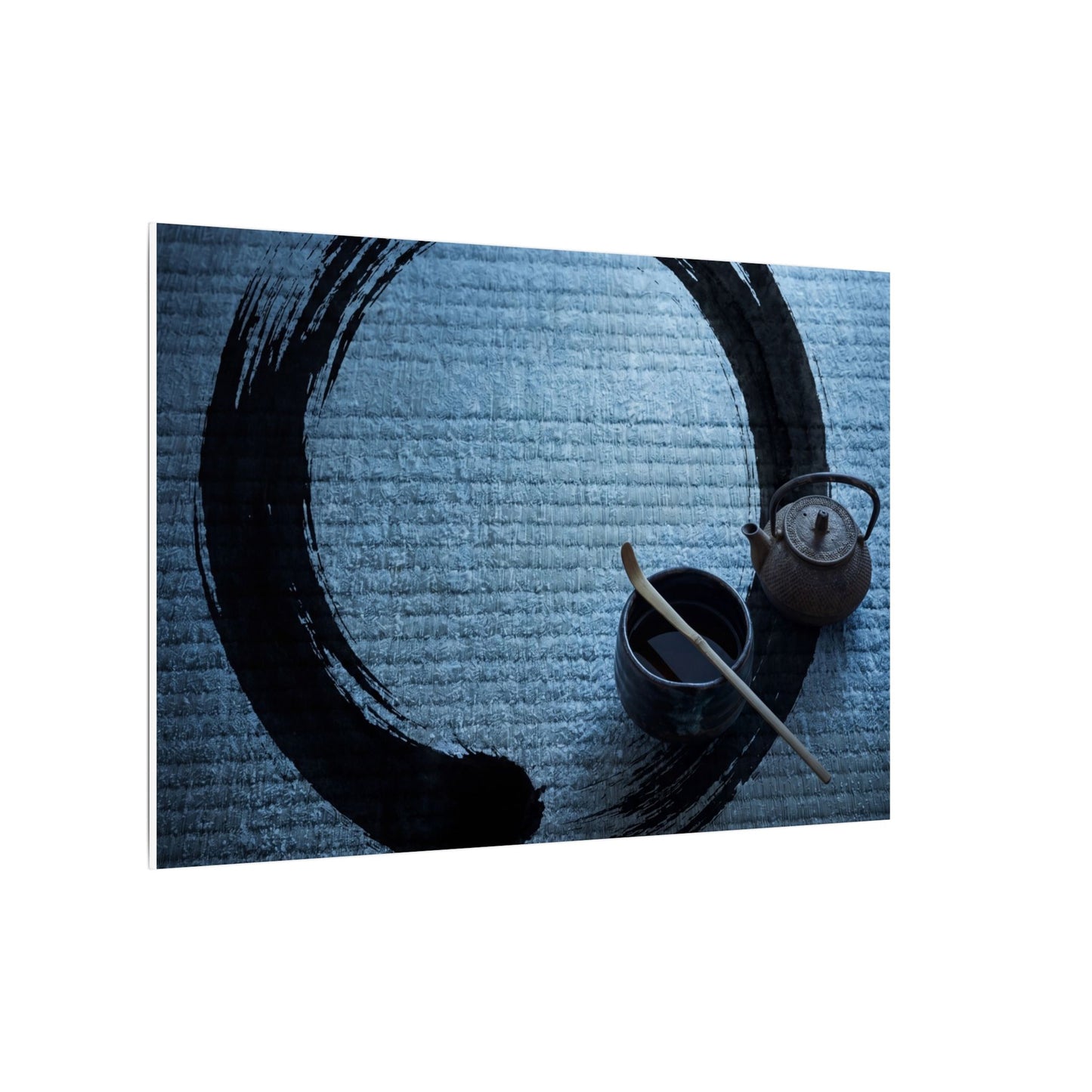 Winter Tea Ceremony Enso Canvas Art | Peaceful Decor