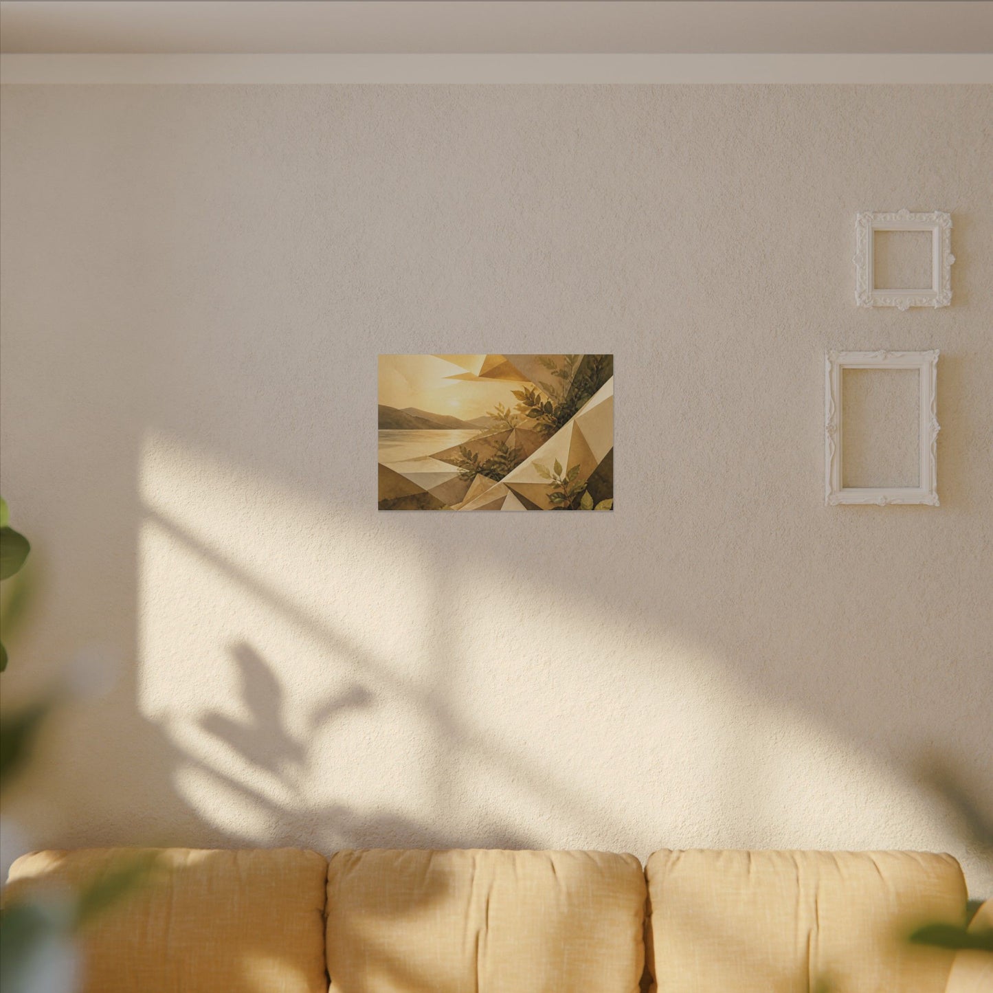 Golden Hour Paper Fold Canvas Art - Japandi Ma