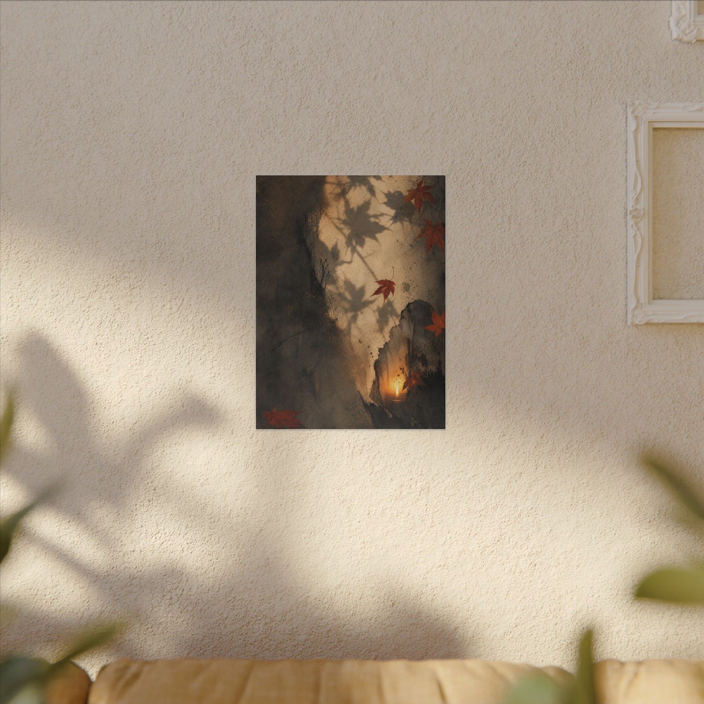 Shadow Play Texture Canvas Art | Neutral Japandi Art