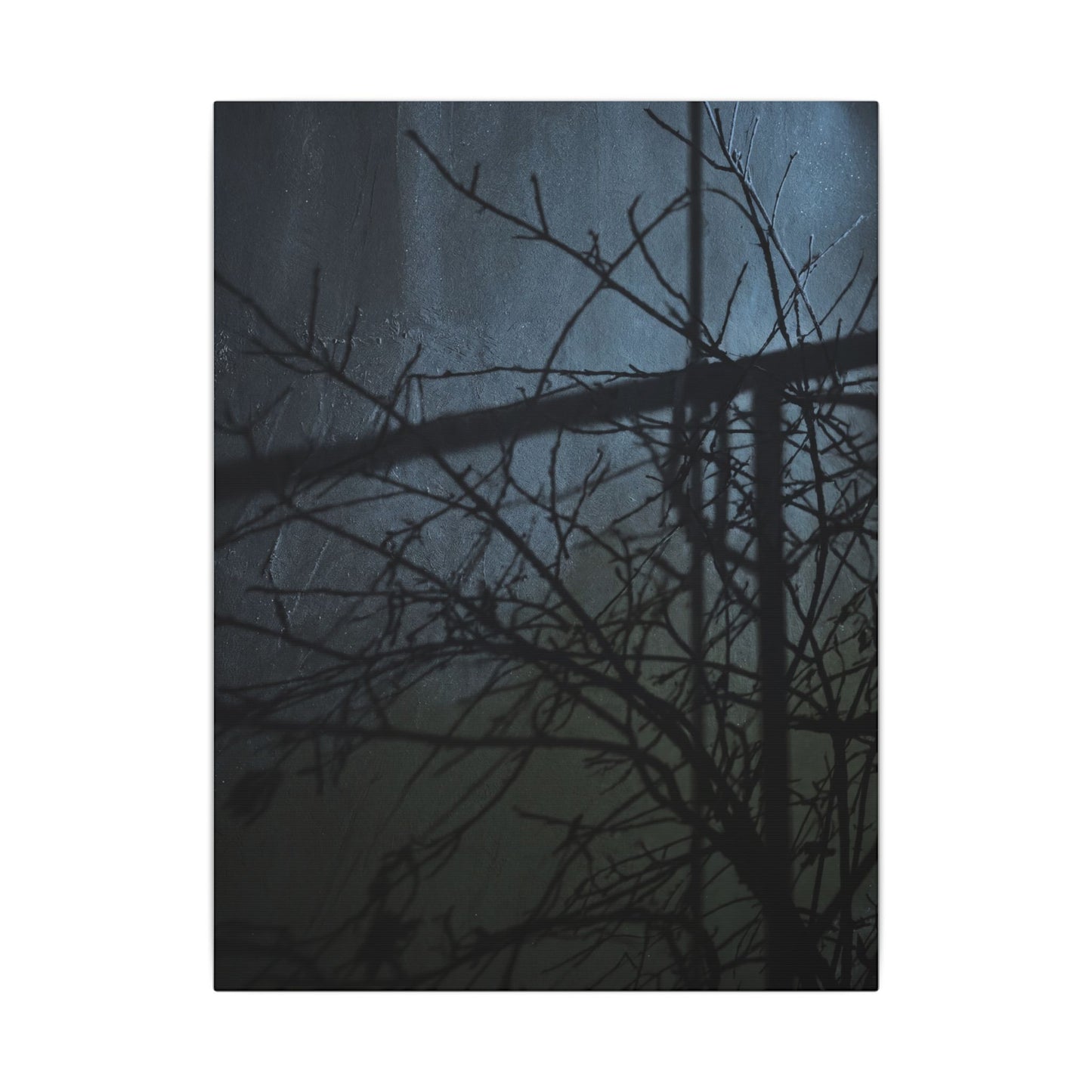 Moonlight Shadow Play Canvas Art - Dark Japandi Shibui