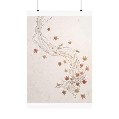 Silk Drape Minimal Line Wall Art Print | Elegant Japandi Art