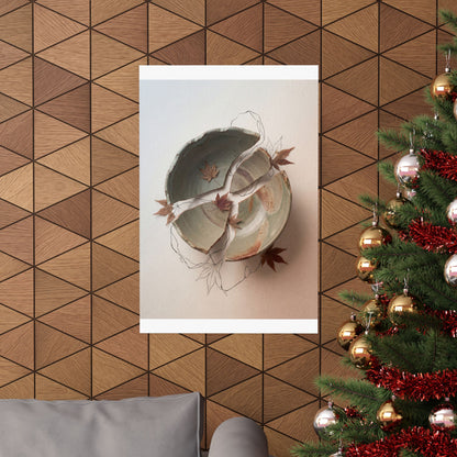 Ceramic Bowl Minimal Line Wall Art Print | Neutral Japandi Art