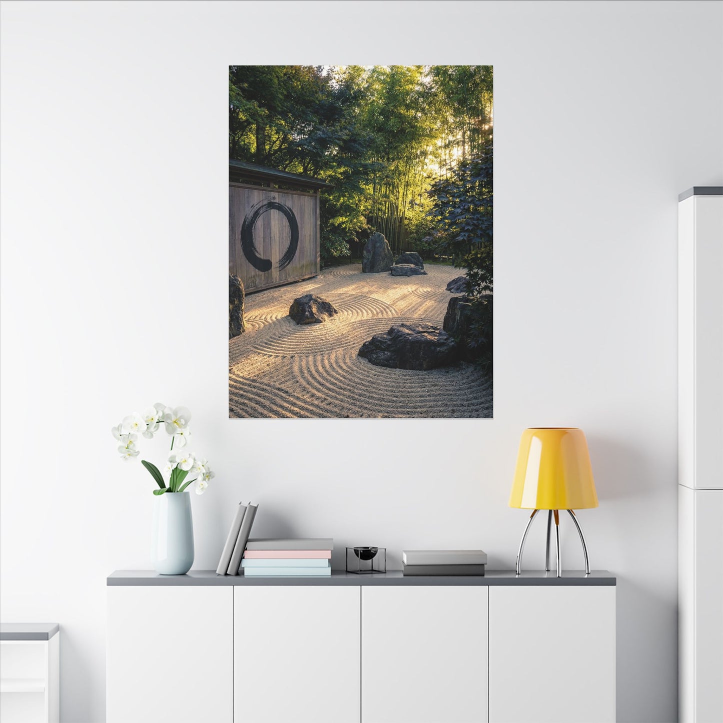 Rock Garden Enso Canvas Art | Tranquil Zen Art