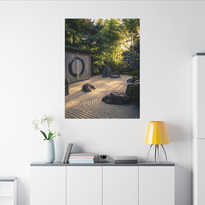 Rock Garden Enso Canvas Art | Tranquil Zen Art