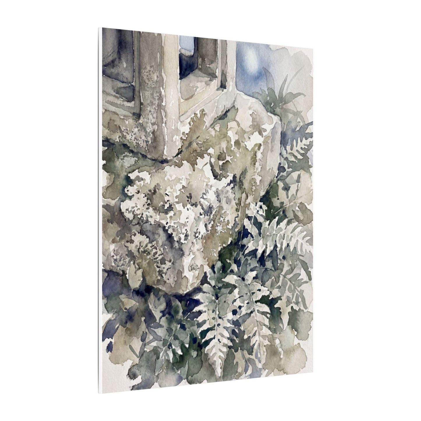 Stone Lantern Watercolor Canvas Art | Elegant Japandi Art