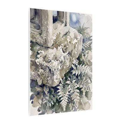Stone Lantern Watercolor Canvas Art | Elegant Japandi Art