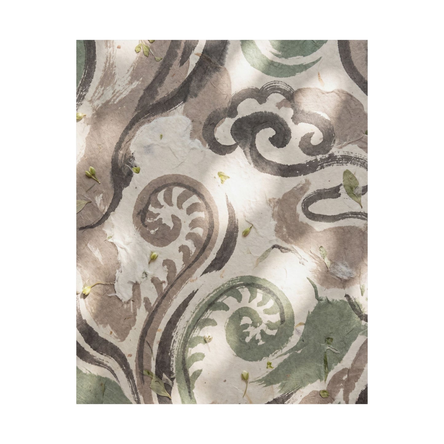 Ink Brushstroke Spring Wall Art Print | Japandi Earthy Design