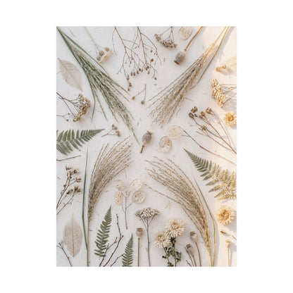 Cozy Dried Flowers Wall Art Print - Japanese Pattern Japandi