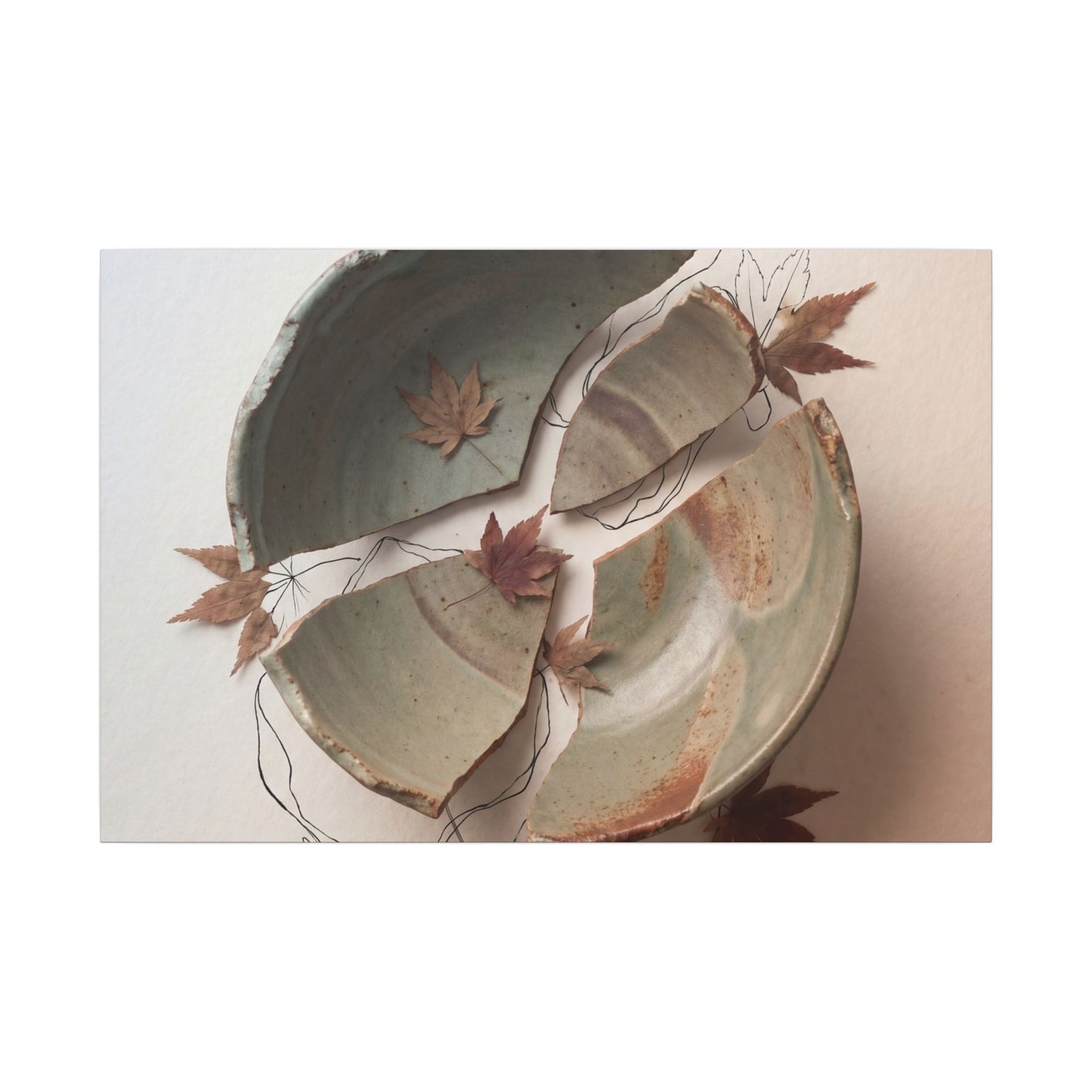 Dawn Ceramic Bowl Canvas Art - Japandi Fukinsei Art Print